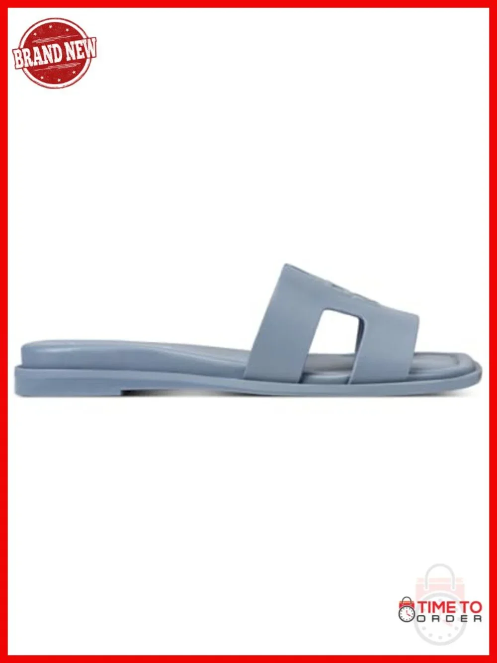 Leather Slide Sandals, Open Toe, Slip On